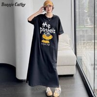 Bonnie Cathy Váy ngắn tay dáng rộng trên đầu gối dành cho nữ