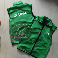 BONShop94.HCM - Áo khoác Gile (áo khỉ) xanh két vải dù 2 lớp,Túi khóa kéo -(Ib shop xem mẫu IN LOGO)