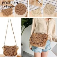 BOOCEAN Túi Rơm Mùa Hè Túi Đeo Vai Mây Dệt Túi Xách Đan Tròn Túi Rơm