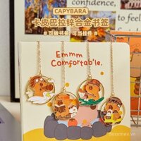 Bookmark kim loại hình chuột lang dễ thương Capybara, quà tặng tốt nghiệp cho học sinh, phần thưởng cho học sinh tiểu học