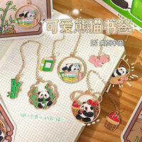 Bookmark kim loại hình gấu trúc hoạt hình sáng tạo, mặt dây chuyền dễ thương, bút đánh dấu đọc sách gấu trúc khổng lồ, kẹp trang sách, quà tặng nhỏ tinh tế