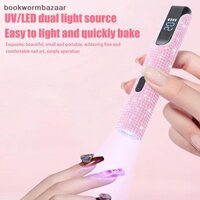 [Bookwormbazaar] Đèn UV cầm tay màu hồng Đèn móng tay Mini cho Gel Sơn móng tay Đèn LED cầm tay 3W Máy sấy móng tay có thể sạc lại USB nhanh [vn]