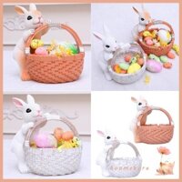 Boom Easters Bunnies có giỏ Nhựa Chậu trồng hoa Trang trí để bàn trong nhà