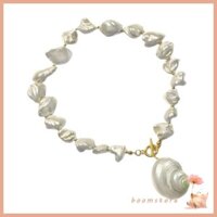 Boom Tinh Tế Ngọc Trai Nước Ngọt Vòng Cổ Phụ Kiện Ốc Biển Mặt Dây Chuyền Choker Dây Đeo Cổ Có Thể Điều Chỉnh Cho Trang Phục Thời Trang