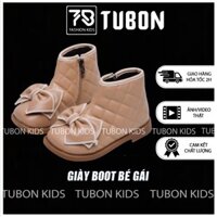 Boot Bé Gái, Da Cao Cấp, Cổ Cao Cá Tính Cực Chất Cực Ngầu, Nhẹ Mềm Êm Chân Bé 6–10 Tuổi - G081