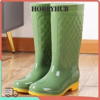 Boot Cao Su HOBBYHUB, Giày Nước Ống Cao Chống Thấm Nước Tuyết, Kẻ Sọc Màu Trơn Chống Trơn Trượt Đế Giày Đi Mưa Tuyết