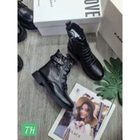 Boot cổ ngắn nữ dây buộc, khoá kéo cạnh bên. Hàng Quảng Châu fullbox