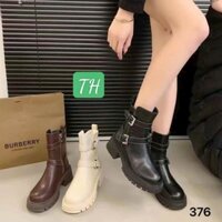 Boot nữ cổ ngắn, kiểu dáng cá tính, ba mầu đen+kem+nâu. Hàng Quảng Châu cao cấp fullbox