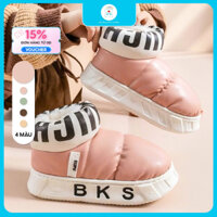 Boot nữ cổ thấp B K S, giày bốt nữ cổ ngắn mũi tròn siêu xinh chống trơn trơn trượt