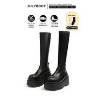 Boot nữ Julyboot - Cổ Cao Da Mềm Đế Bánh Mì Cao 5 cm Da Mềm Mịn Phong Cách Y2k lg/lg2