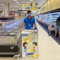 Booth nhôm bánh xe di động, quầy bán hàng di động có bánh xe, booth sampling, quầy nhôm bánh xe
