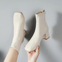 Boots cổ ngắn kéo khoá sườn