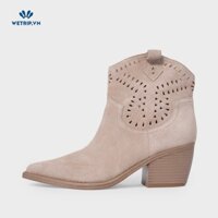 Boots Lửng Cao Gót Marc Fisher (Da lộn-Nâu, lỗ dập trang trí) Mã BL-CG-MF-003-B