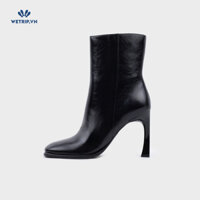 Boots Lửng Cao Gót Wetrip_MKs (Đen da bóng) Mã BL-CG-MK-012-A