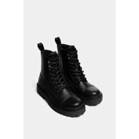 Boots nam có dây buộc Pull&bear màu đen