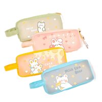 Bóp bút nhựa Milk tea Bear-Hello Bear-Cute Bunny-Happy