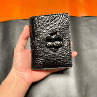 Bóp Da Cá Sấu Thật Gù Lớn Cao Cấp - Ví Nam Da Thật Chính Hãng Tặng Kèm Móc Khóa Da Cá Sấu