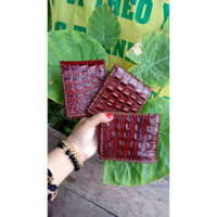 Bóp da cá sấu vân nổi đan tay chắc chắn bền