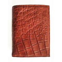 Bóp da da cá sấu hoa cà kiểu đứng nâu đỏ 1070