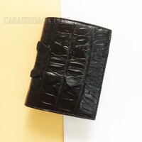 Bóp đứng da cá sấu hoa cà 2 ngăn tiền -1207