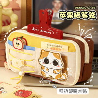 bóp đựng viết dụng cụ học tập Túi đựng bút dung tích lớn cho mèo Apple Hộp đựng bút chì trẻ em cho bé gái học sinh tiểu học mẫu mới 2024 Hộp đựng bút chì ngăn nhiều lớp