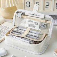 bóp đựng viết hộp bút cute giá rẻ 1k Túi đựng bút kiểu lật nhiều lớp phong cách ins Hàn Quốc túi đựng bút chì đựng văn phòng phẩm học sinh chống bám bẩn dung tích siêu lớn ba chiều