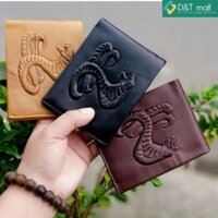 Bóp nam cho người tuổi tỵ ví nam 12 con giáp làm từ da bò nappa đựng tiền thẻ 9.5x12cm DTm23