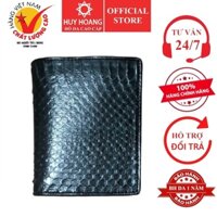 Bóp nam Huy Hoàng da rắn biển kiểu đứng màu xanh rêu phối đen HP2620