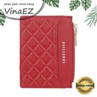 bóp ví mini nữ hàng hiệu nhỏ xinh mỏng nhẹ chứa thẻ xe, thẻ ngân hàng - NR079 - đỏ