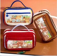 Bóp viết vải 4 ngăn nhiều màu có tay cầm 024