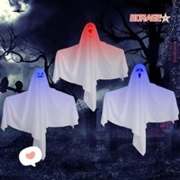 Borag ghost light, polyester scene prop halloween treo trang trí bóng ma, đèn led sáng tạo trang trí nhà ma ám halloween