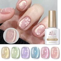 BORN PRETTY Mắt Mèo Gel Từ Tính Bộ Sơn Móng Tay 6 Chiếc Màu Hồng Khỏa Thân Sáng Bóng Gel Bộ Móng Tay 7ml