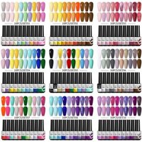 BORN PRETTY Set 10 gel Sơn Móng Tay Màu Hồng / Tím / Hồng / nude Lấp Lánh diy