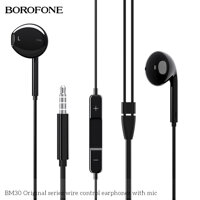 Borofone BM30 Earphone Noise Isolating in Ear Headphones with Pure Sound and Powerful Bass Earbuds with High Sensitivity Microphone and Volume Control Headphones