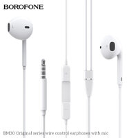 Borofone BM30 Earphone Noise Isolating in Ear Headphones with Pure Sound and Powerful Bass Earbuds with High Sensitivity Microphone and Volume Control Headphones