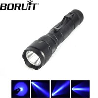 Boruit 502B Đèn Pin LED Mini Siêu Sáng Chống Nước Nhỏ Di Động Đèn Pin Ánh Sáng Xanh Cho Câu Cá Săn Bắn Leo Núi