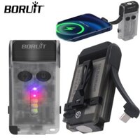 Boruit V30 EDC Đèn Pin LED Móc Khóa Đèn UV USB-C Sạc Cắm Trại Câu Cá Đèn Pin