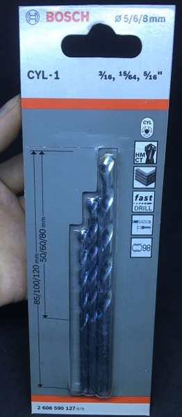 Bộ mũi khoan tường Bosch 2608590127 - 3 cây