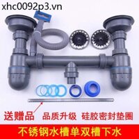 Boss Sạch Nhà Bếp Bồn Rửa Inox Đơn Đôi Bồn Rửa Khử Mùi Cống Ống Rửa Rau Rửa Bồn Rửa Chậu Rửa Đôi Lưu Vực Thoát Nước