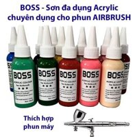 BOSS – Sơn Acrylic cho bút vẽ airbrush, Sơn mô hình, giày, vải, da…