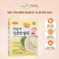 Bột Ăn Dặm Bebest Vị Bí Đỏ Hàn Quốc 45G, Bột Gạo Dinh Dưỡng Nấu Cháo Cho Bé Từ 4M+