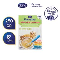 Bột ăn dặm DANALAC sữa và 5 loại ngũ cốc - Hộp 250g