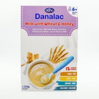 Bột Ăn Dặm DANALAC Vị Sữa, Lúa Mì và Mật Ong – Hộp 250g