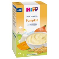 Bột ăn dặm HiPP 250g dinh dưỡng sữa và rau củ (Bí đỏ)bổ sung chế độ ăn hàng ngày cho trẻ ăn dặm từ 6 tháng trở lên