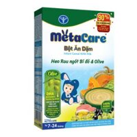 Bột ăn dặm Metacare heo rau ngót bí đỏ & Olive hộp 200g (7 – 24 tháng)