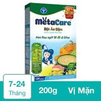 Bột ăn dặm Metacare vị Heo rau ngót bí đỏ và dầu olive 200gr