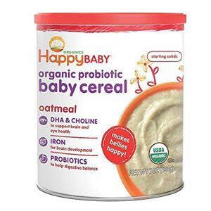 Bột ăn dặm ngũ cốc yến mạch Happy Baby Organic Probiotic Baby Cereal