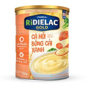 Bột ăn dặm Ridielac cá hồi bông cải xanh lon 350g (7 - 24 tháng)