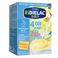 Bột ăn dặm Ridielac Gold 4 gói 3 vị ngọt - Hộp giấy 200g