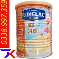 Bột ăn dặm RIDIELAC GOLD Gà rau củ, bò rau củ, heo cà rốt, lươn cà rốt, heo bó xôi, cá hồi ( Hộp thiếc 350g)